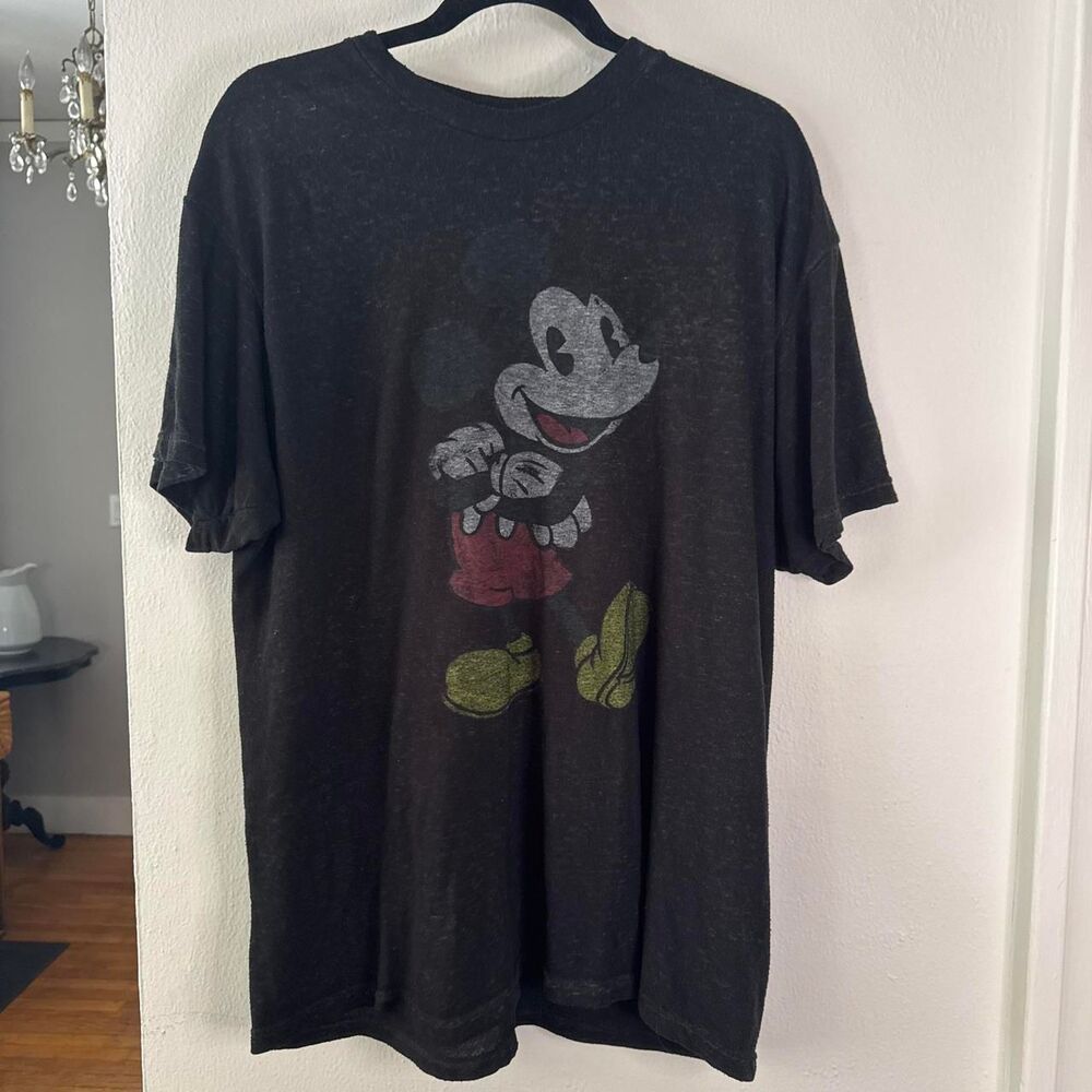 Disney Black Charcoal Vintage Mickey Mouse Short Sleeve XL T-shirt Unisex - Picture 1 of 6